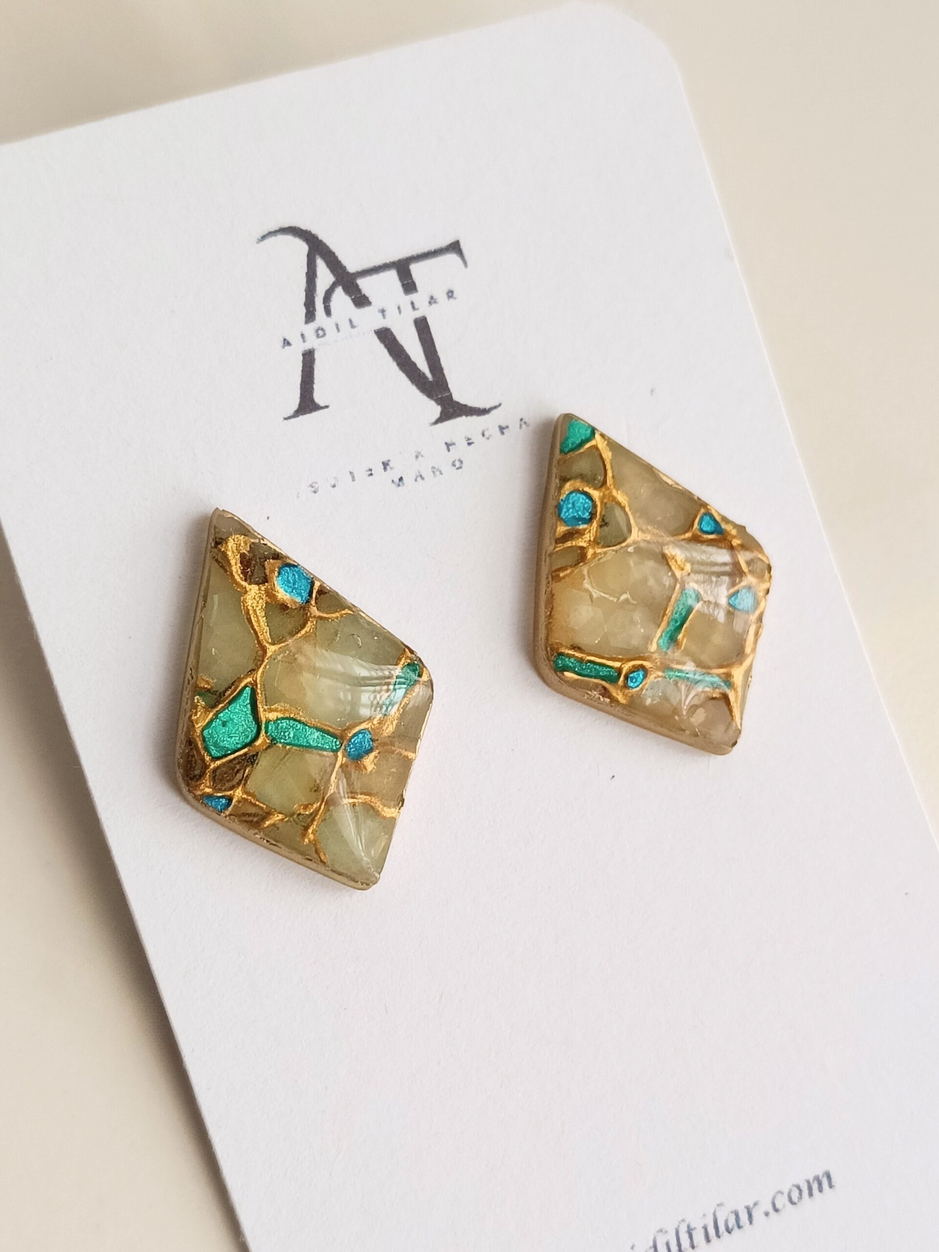 Pendientes rombo irregular vidriera (varios modelos) - 3