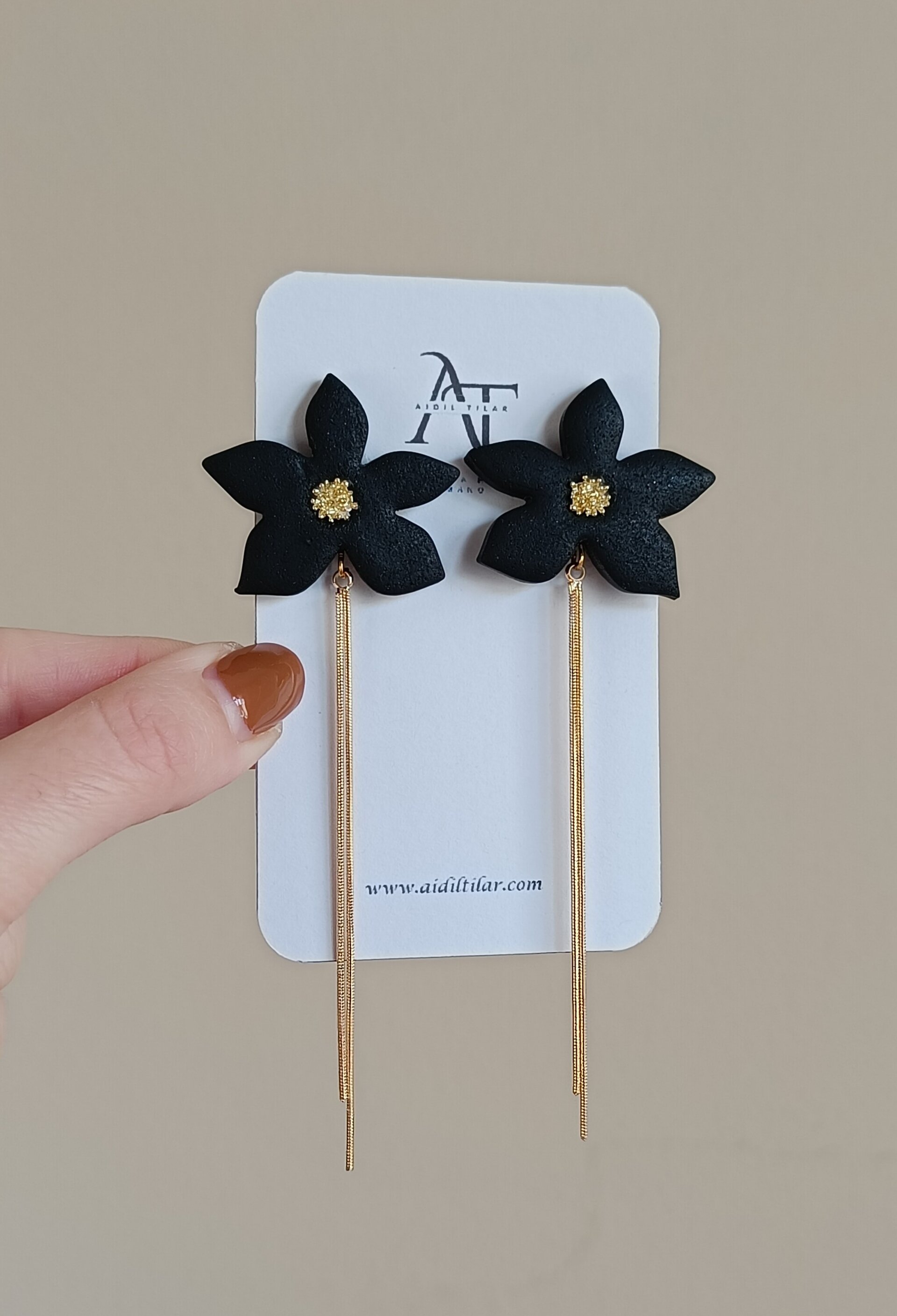 Pendientes de flor con colgante (varios colores) - 3