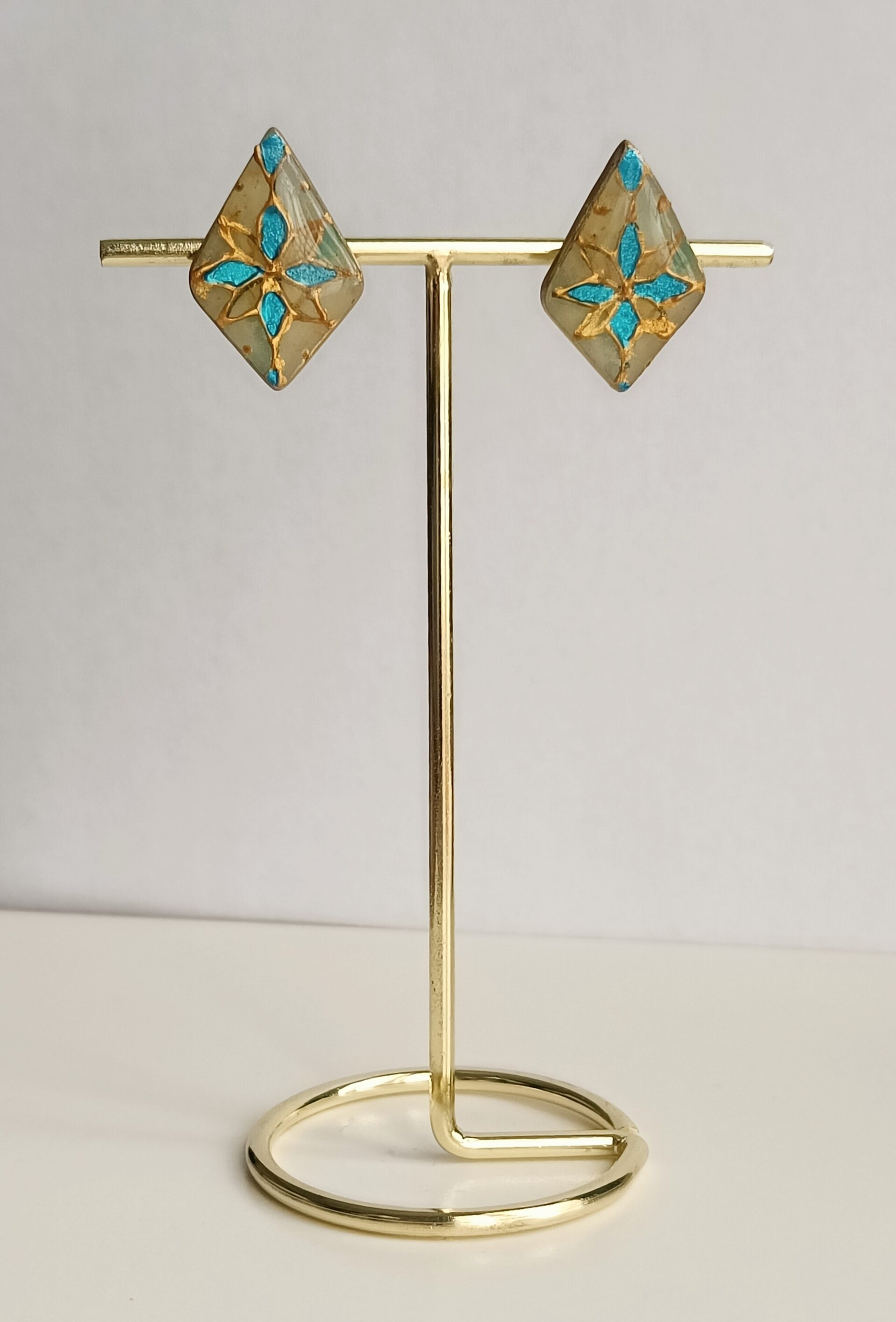 Pendientes rombo irregular vidriera (varios modelos) - 1