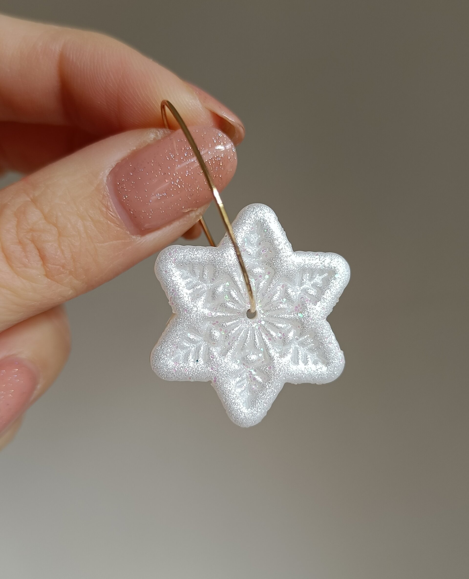 Modelo copo de nieve estrella con purpurina - 3