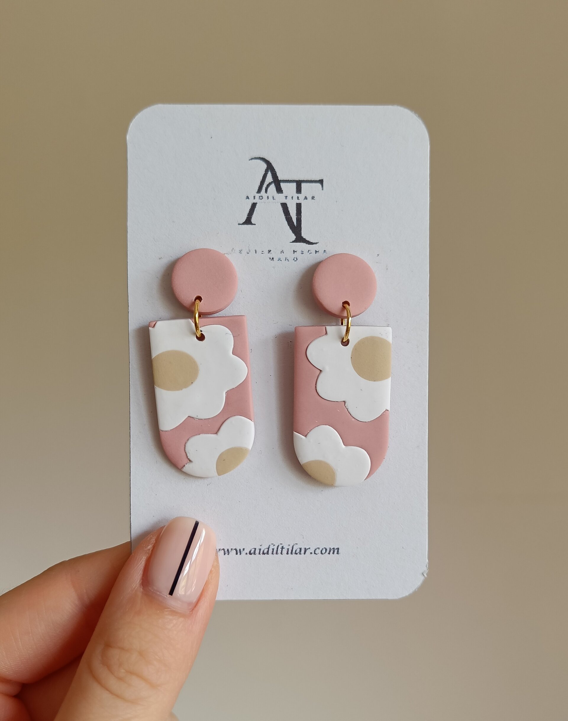 Pendientes con estampado de flores (varios colores) - 3