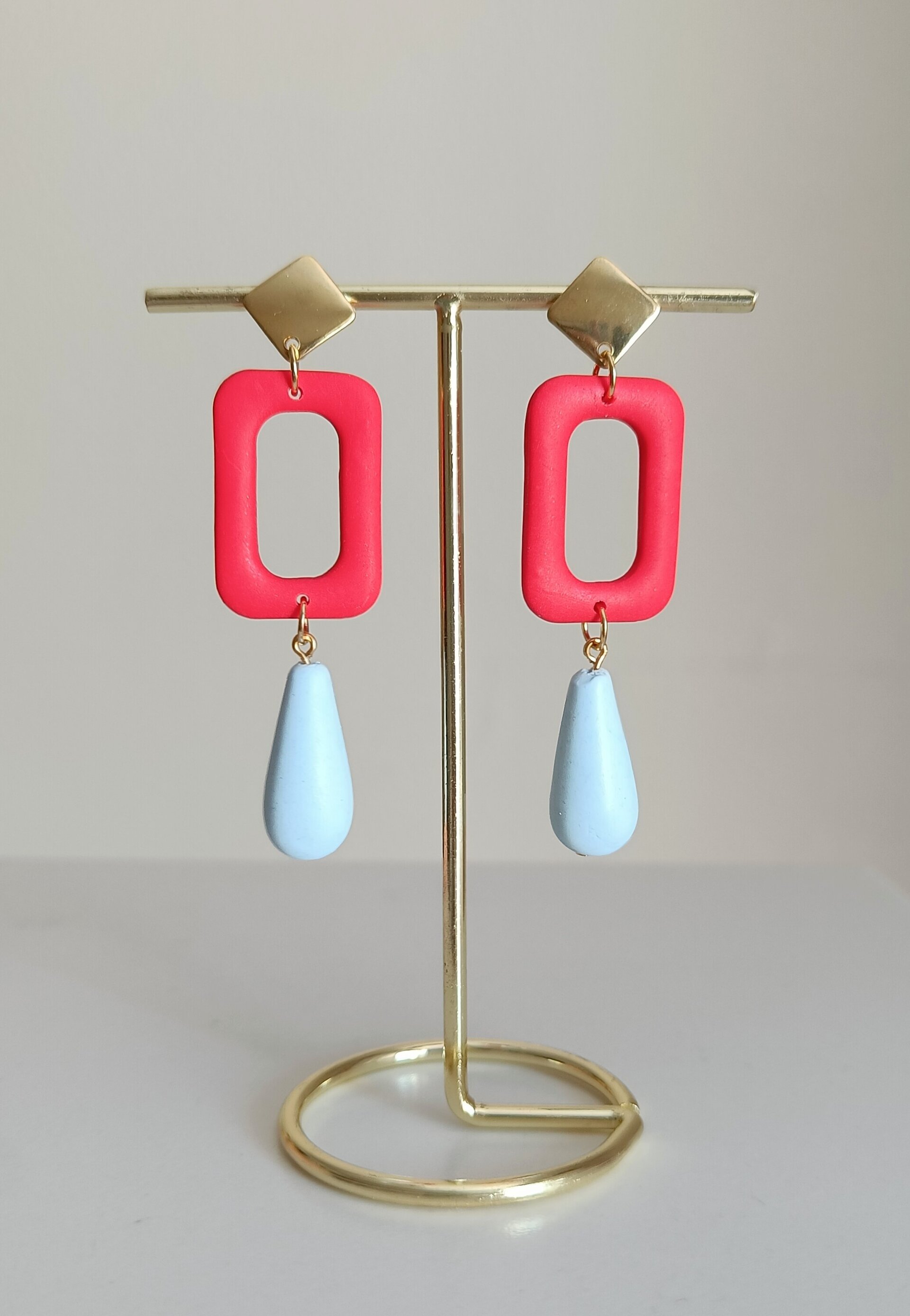 Pendientes geométricos bicolor - 1