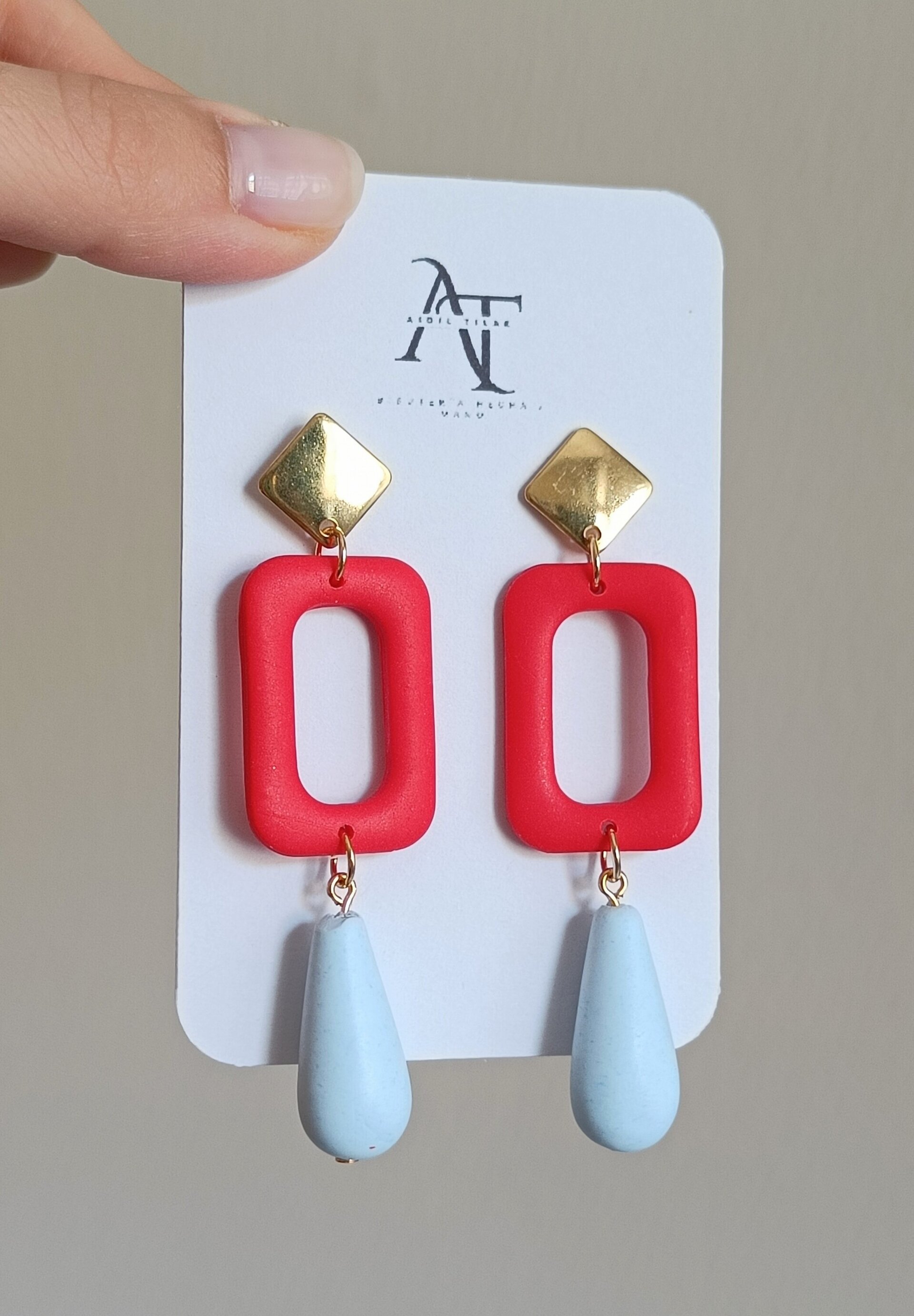 Pendientes geométricos bicolor - 2
