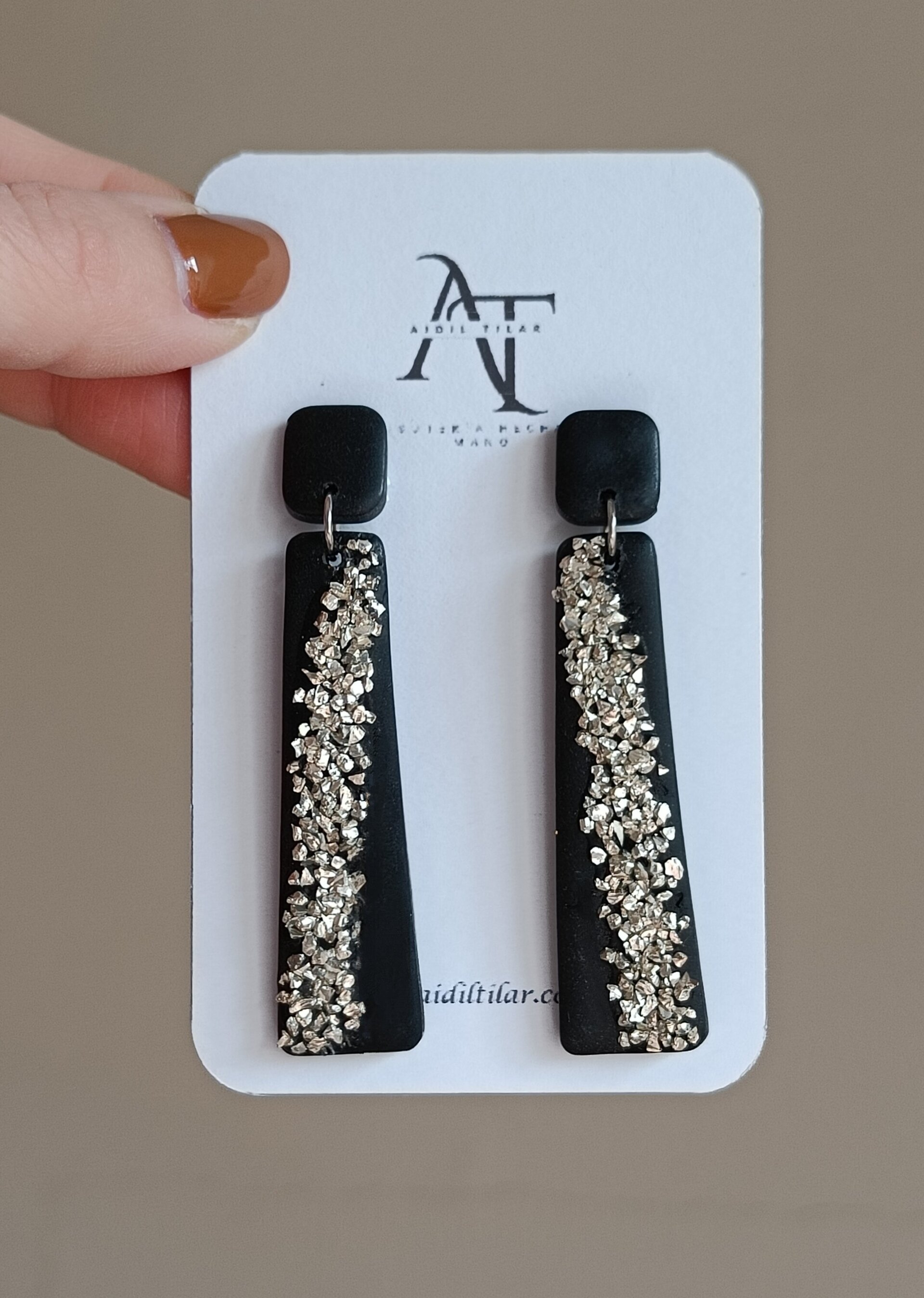 Pendientes alargados con piedras (varios colores) - 3