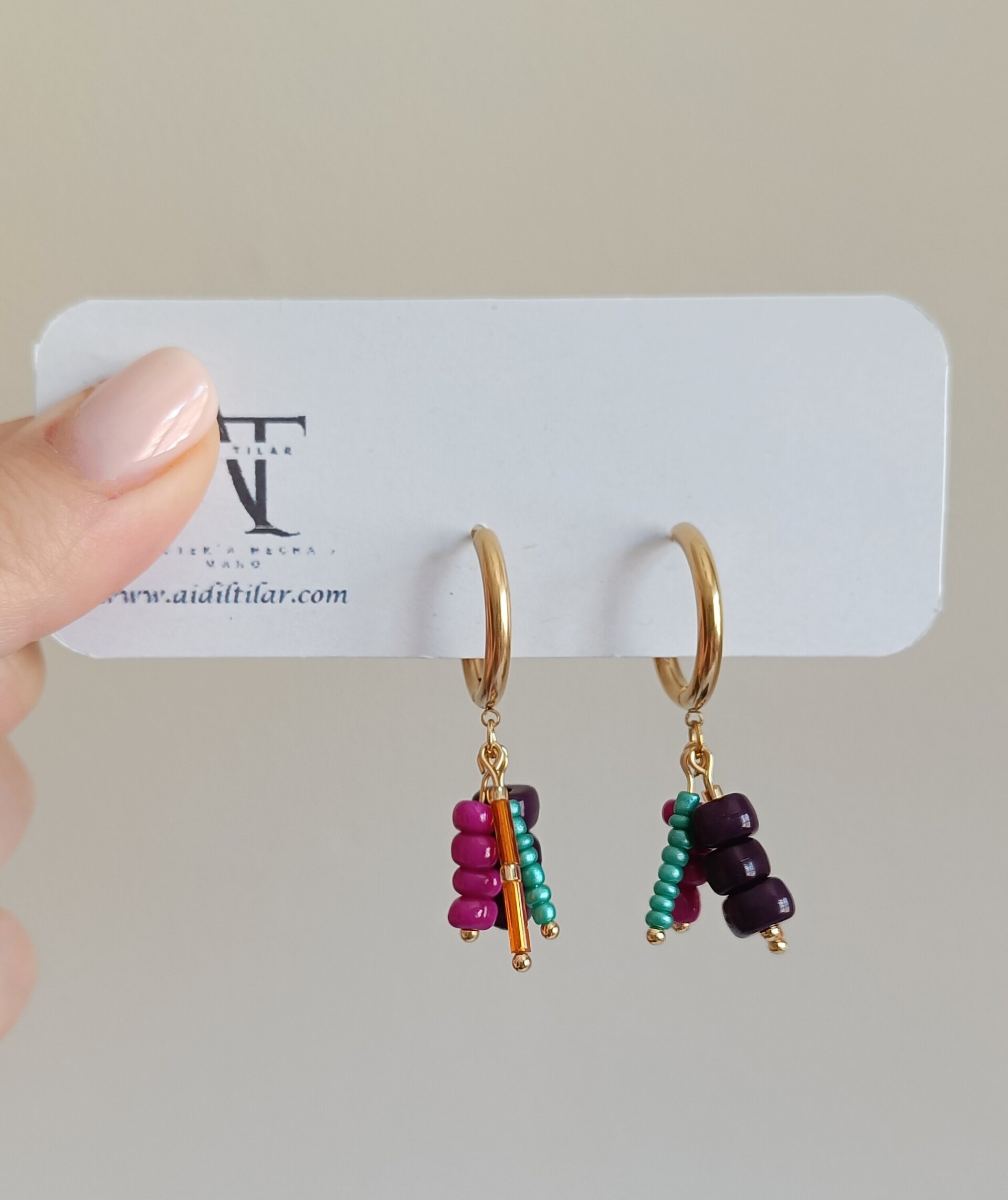 Pendientes de abalorios (varios colores) - 3