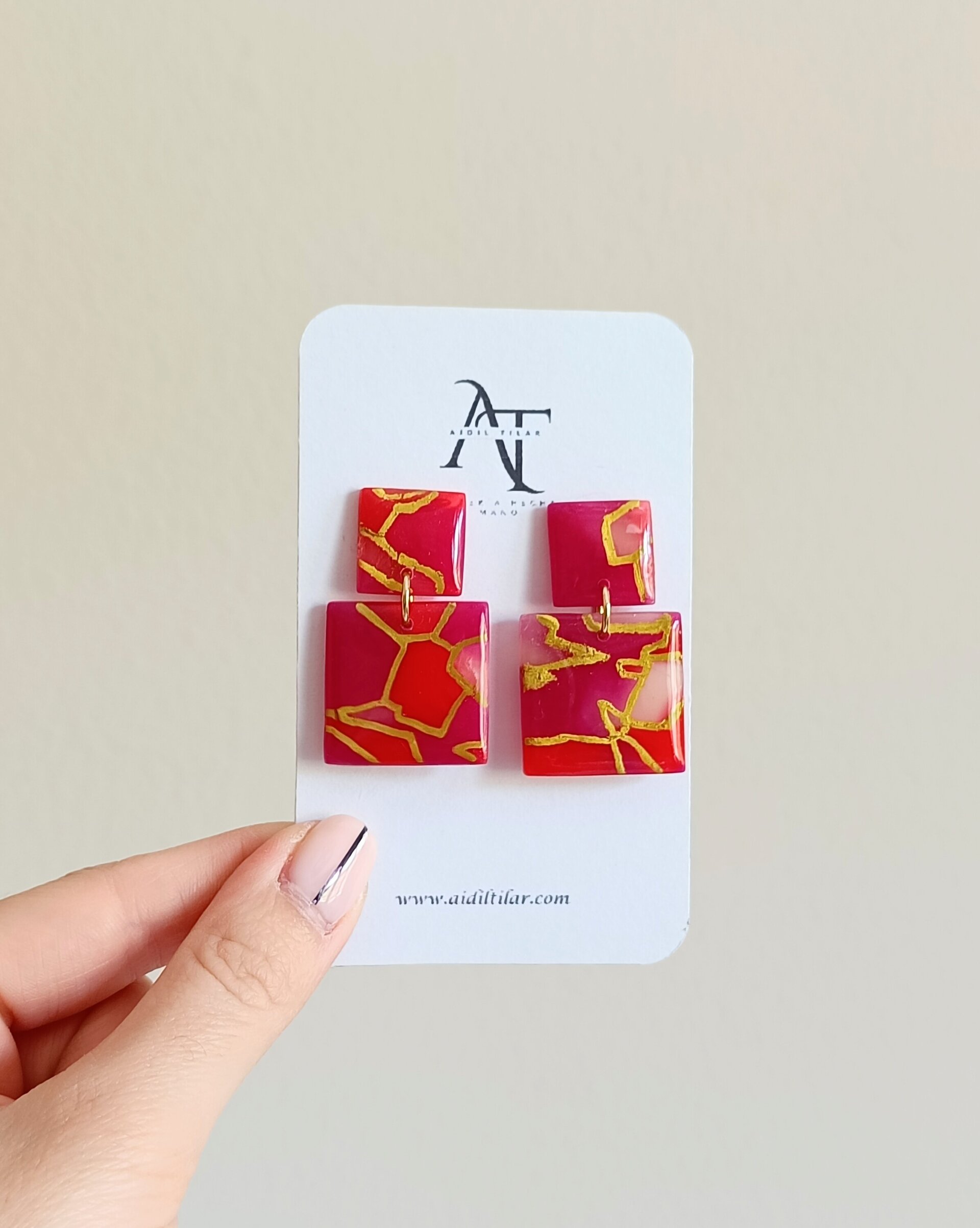 Pendientes cuadrados de estampado (varios modelos) - 2